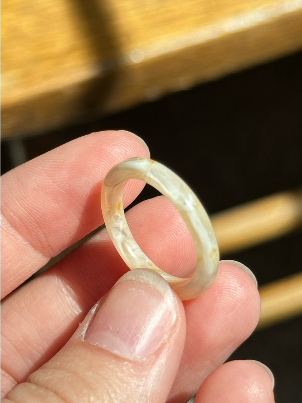 Women’s Cream Marbled Ring